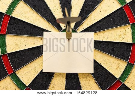 Darts With Dart Which Was Pinned A Sheet Of Paper For Labels
