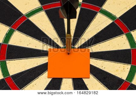 Darts With Dart Which Was Pinned A Sheet Of Paper For Labels