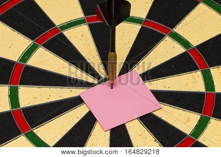 Darts With Dart Which Was Pinned A Sheet Of Paper For Labels