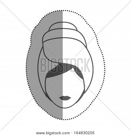 Woman with towel icon. Spa center healthy lifestyle and care theme. Isolated design. Vector illustration