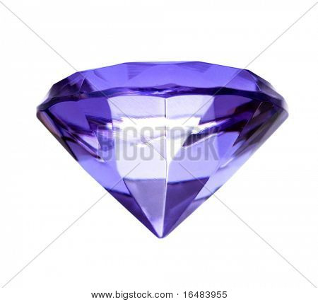 Schöne Diamond Kristall isoliert auf weißem Hintergrund