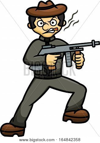 Gangster Machine Gun Vector Photo Free Trial Bigstock