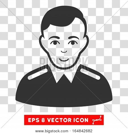 Officer EPS vector pictograph. Illustration style is flat iconic gray symbol on chess transparent background.