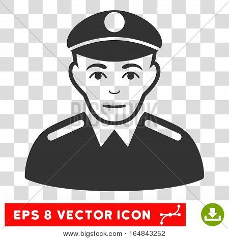 Soldier EPS vector pictogram. Illustration style is flat iconic gray symbol on chess transparent background.