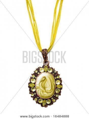 흰 배경에 고립 된 노란색 쿨롱