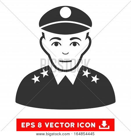 Vector Army General EPS vector pictogram. Illustration style is flat iconic gray symbol on a transparent background.