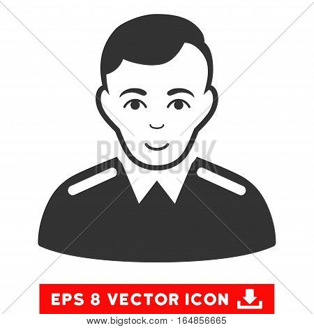 Vector Officer EPS vector pictogram. Illustration style is flat iconic gray symbol on a transparent background.