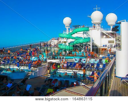 Miami, Usa - January 12, 2014: Carnival Glory Cruise Ship