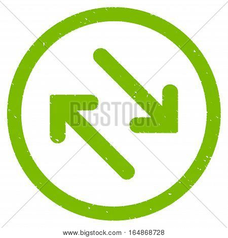Flip Diagonally rubber seal stamp watermark. Icon vector symbol with grunge design and corrosion texture. Scratched eco green ink emblem on a white background.