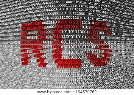 RCS in the form of binary code, 3D illustration