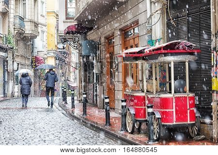 Traditional fast food of Istanbul on Beyoglu Istanbul