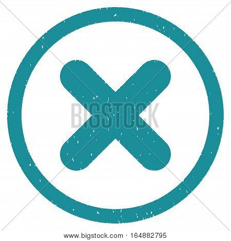 Cancel rubber seal stamp watermark. Icon vector symbol with grunge design and dust texture. Scratched soft blue ink sticker on a white background.