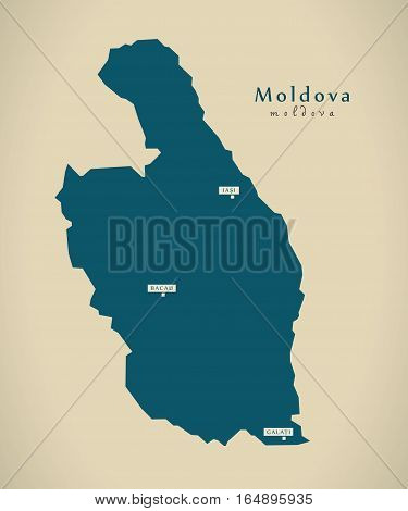Modern Map - Moldova Romania Ro Illustration
