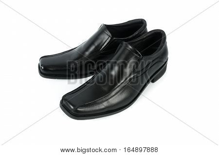 Male leather shoes isolated on white background