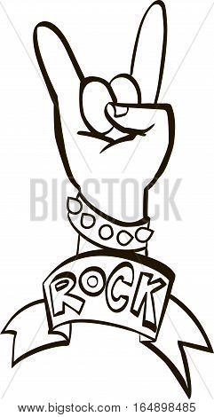 black and white hard rock graphic design , vector illustration