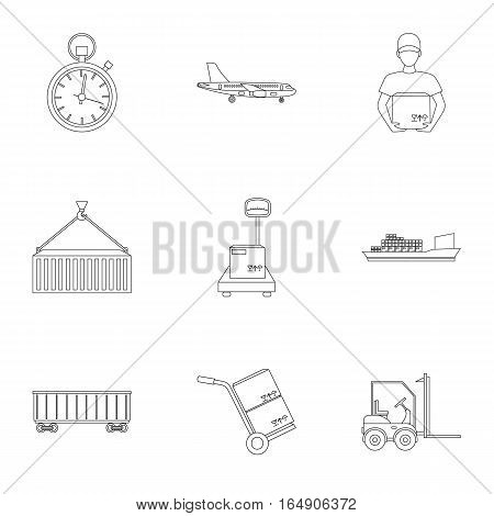 Logistic set icons in outline style. Big collection of logistic vector symbol stock