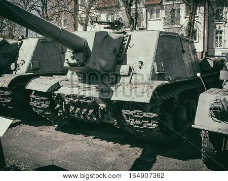 self-propelled gun in polish museum second war world