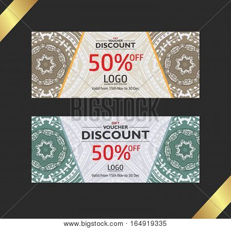 Premium gift voucher template. Gift voucher discount copon.