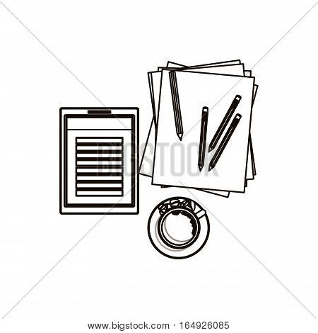 Tablet pencils and document icon. Device gadget technology and electronic theme. Isolated design. Vector illustration