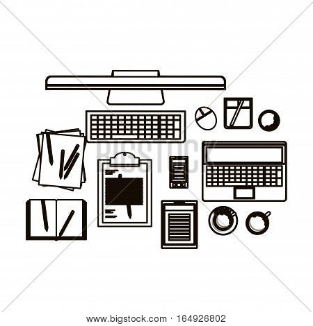 Computer laptop tablet smartphone and document icon. Device gadget technology and electronic theme. Isolated design. Vector illustration