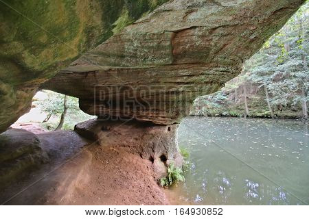 HDR shot of stone passage in the Schwarzachschlucht (Schwarzach valley) in Germany.