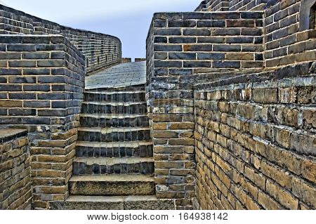 The Great Wall of China in early spring; one of a series of pictures. This image has been enhanced with a HRD filter to make the details and colors pop.