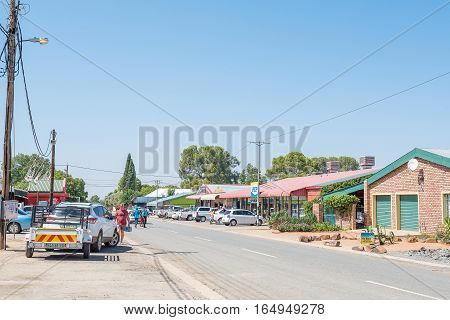 JACOBSDAL SOUTH AFRICA - DECEMBER 31 2016: A street scene in Jacobsdal a small town in the Free State Province