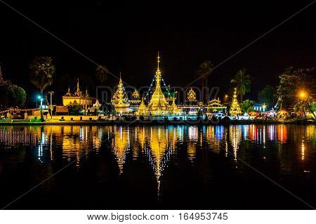 Wat Chong Klang And Wat Chong Kham At Night.