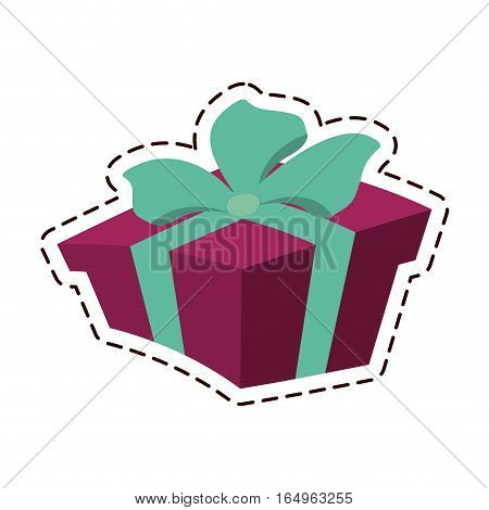 gift box ribbon event celebrate color cut line vector illustration eps 10