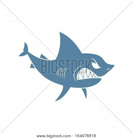 Shark Isolated. Marine Predator On White Background