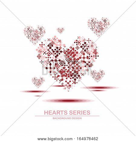 Vector illustration heart series designed with abstract flower pattern combined in heart shape