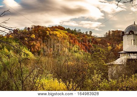 Church of the village. Valea Plopului village, Prahova county, Romania.