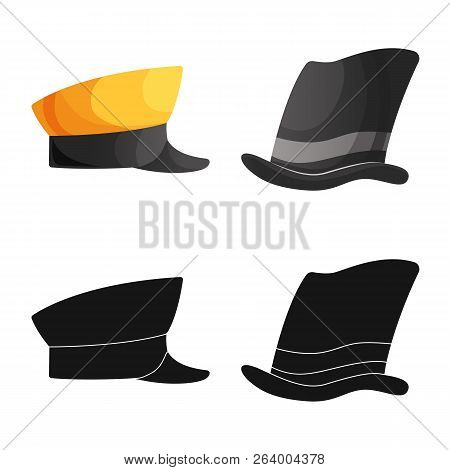 Vector Design Of Headgear And Cap Logo. Collection Of Headgear And Headwear Stock Vector Illustratio