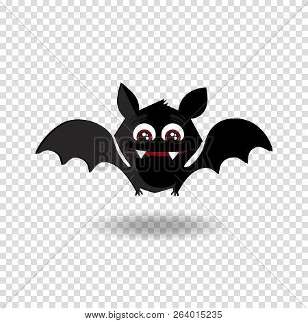 Halloween Clip Art Character Of Happy Flittermouse For Kids Party Holiday Greeting Card, Invitation,