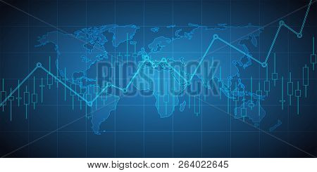 Business Candle Stick Graph Chart Of Stock Market Investment Trading On Background Design. Stock Mar
