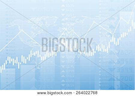 Business Candle Stick Graph Chart Of Stock Market Investment Trading On Background Design. Stock Mar