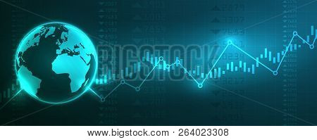 Business Candle Stick Graph Chart Of Stock Market Investment Trading On Background Design. Stock Mar