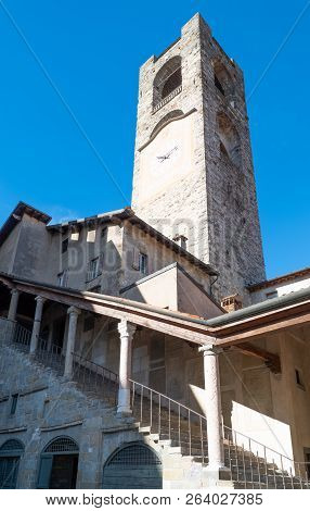 Bergamo, Italy, The Civic Tower Also Known As The 