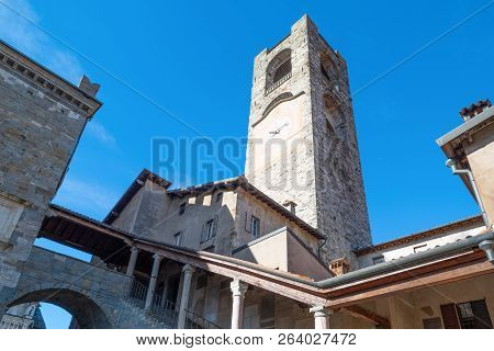 Bergamo, Italy, The Civic Tower Also Known As The 