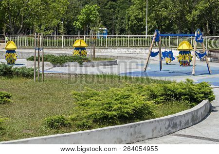Summer View Toward Public Garden With Natural Forest And New Open-air Kindergarten, Popular  North P