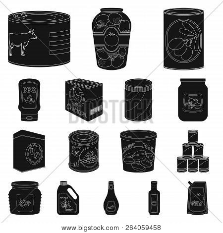 Isolated Object Of Can And Food Logo. Collection Of Can And Package Vector Icon For Stock.