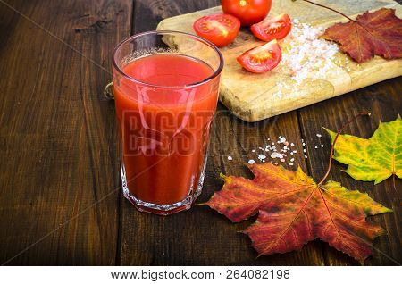 Natural Juice With Pulp From Fresh Ripe Red Tomatoes