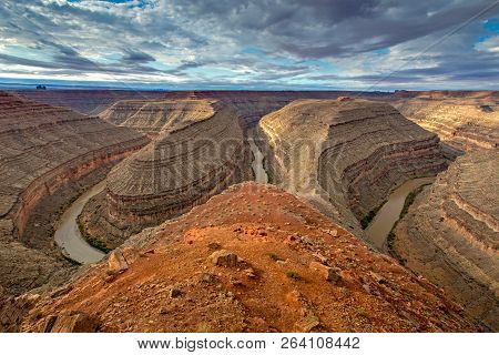 Sunrise At Mather Point, Grand Canyon National Park, Arizona. Photo Shows A Group Of Tourists Watchi