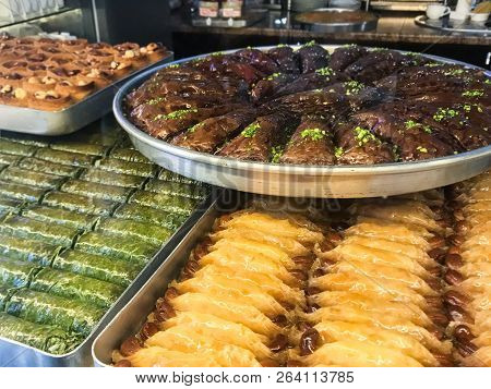 Travel To Caucasian Mineral Waters Region - Trays With Various Local Sweets In Pastry Shop In Pyatig