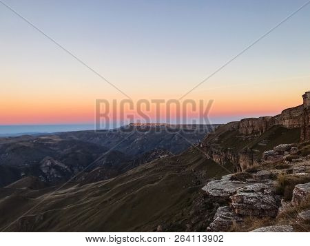 Travel To North Caucasus Region Region - View Of Caucasus Mountains From Observation Deck Of Bermamy