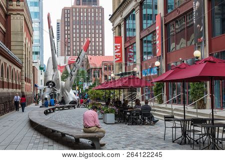 Philadelphia - Usa - September 19, 2018: Artistic Plane At Art District. Popular Touristic Places In