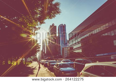 Philadelphia - Usa - September 19, 2018: Sunrise Time At City Center In Philadelphia At Summer Time.