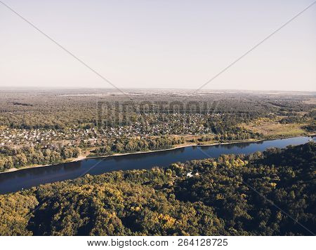River And Green Forest. City Ufa, Russia.