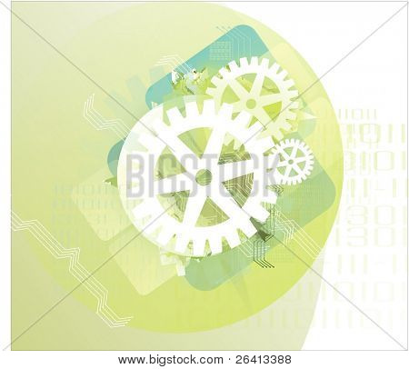 Hintergrund mit Getriebe & binäre Datencodes