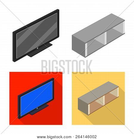 Vector Design Of Bedroom And Room Icon. Set Of Bedroom And Furniture Vector Icon For Stock.